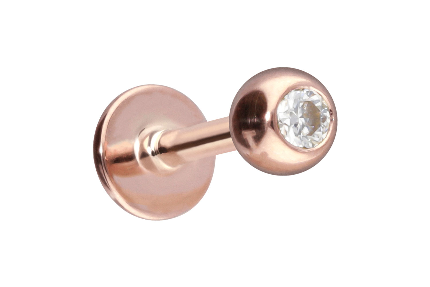 14/18 Karat Gold Labret Piercing MOISSANIT